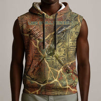 Tatenen Ancient Egyptian Sleeveless Hoodie Father of the Gods Design with Minerals