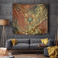 Tatenen Ancient Egyptian Tapestry Father of the Gods Design with Minerals
