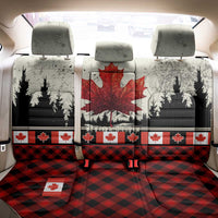 Canada Flag Back Car Seat Cover Maple Leaf & Plaid Pattern Design
