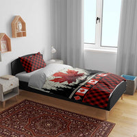 Canada Flag Bedding Set Maple Leaf & Plaid Pattern Design