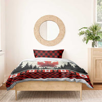 Canada Flag Bedding Set Maple Leaf & Plaid Pattern Design