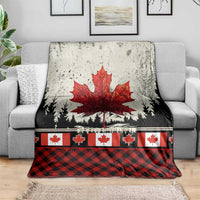 Canada Flag Blanket Maple Leaf & Plaid Pattern Design