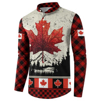 Canada Flag Button Sweatshirt Maple Leaf & Plaid Pattern Design