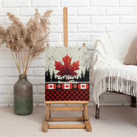 Canada Flag Canvas Wall Art Maple Leaf & Plaid Pattern Design