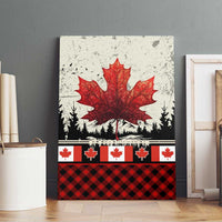 Canada Flag Canvas Wall Art Maple Leaf & Plaid Pattern Design