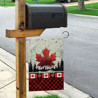 Canada Flag Garden Flag Maple Leaf & Plaid Pattern Design