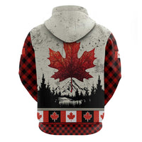 Canada Flag Hoodie Maple Leaf & Plaid Pattern Design