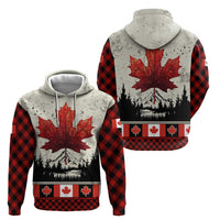 Canada Flag Hoodie Maple Leaf & Plaid Pattern Design