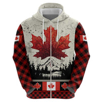 Canada Flag Hoodie Maple Leaf & Plaid Pattern Design