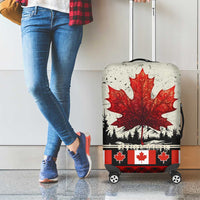 Canada Flag Luggage Cover Maple Leaf & Plaid Pattern Design
