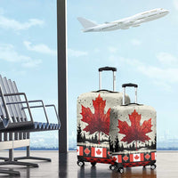 Canada Flag Luggage Cover Maple Leaf & Plaid Pattern Design