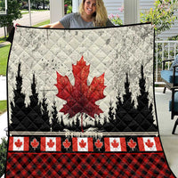 Canada Flag Quilt Maple Leaf & Plaid Pattern Design