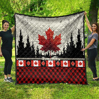 Canada Flag Quilt Maple Leaf & Plaid Pattern Design