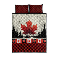 Canada Flag Quilt Bed Set Maple Leaf & Plaid Pattern Design