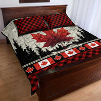 Canada Flag Quilt Bed Set Maple Leaf & Plaid Pattern Design