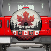 Canada Flag Spare Tire Cover Maple Leaf & Plaid Pattern Design
