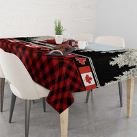 Canada Flag Tablecloth Maple Leaf & Plaid Pattern Design