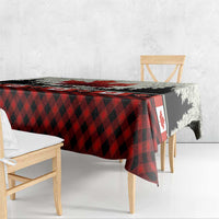 Canada Flag Tablecloth Maple Leaf & Plaid Pattern Design