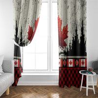 Canada Flag Window Curtain Maple Leaf & Plaid Pattern Design