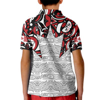 Canada Kid Polo Shirt Haida Art-Inspired Pattern Design