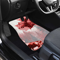 Canada Flag Car Mats Caribou Design with National Symbol