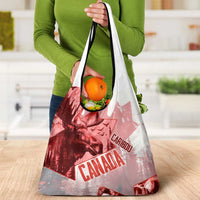 Canada Flag Grocery Bag Caribou Design with National Symbol