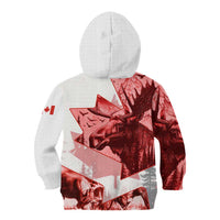 Canada Flag Kid Hoodie Caribou Design with National Symbol