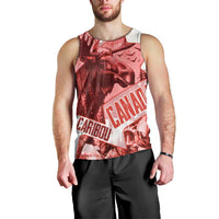 Canada Flag Men Tank Top Caribou Design with National Symbol