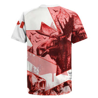 Canada Flag Rugby Jersey Caribou Design with National Symbol