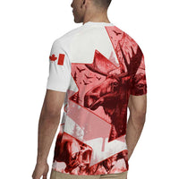Canada Flag Rugby Jersey Caribou Design with National Symbol