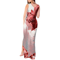 Canada Flag Tank Maxi Dress Caribou Design with National Symbol