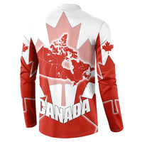 Canada Flag Button Sweatshirt National Map & Symbolic Design