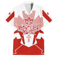 Canada Flag Family Matching Off The Shoulder Long Sleeve Dress and Hawaiian Shirt National Map & Symbolic Design
