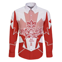Canada Flag Family Matching Off The Shoulder Long Sleeve Dress and Hawaiian Shirt National Map & Symbolic Design