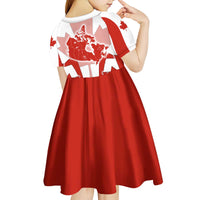 Canada Flag Kid Short Sleeve Dress National Map & Symbolic Design
