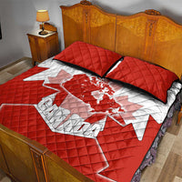 Canada Flag Quilt Bed Set National Map & Symbolic Design