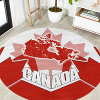 Canada Flag Round Carpet National Map & Symbolic Design