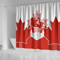 Canada Flag Shower Curtain National Map & Symbolic Design