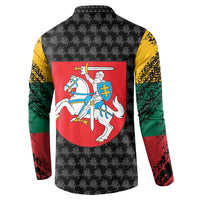 Lithuania Map Combined with National Coat of Arms Button Sweatshirt Patriotic Design