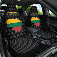 Lithuania Map Combined with National Coat of Arms Car Seat Cover Patriotic Design