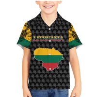 Lithuania Map Combined with National Coat of Arms Family Matching Mermaid Dress and Hawaiian Shirt Patriotic Design