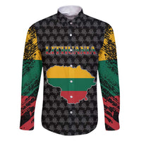 Lithuania Map Combined with National Coat of Arms Family Matching Puletasi and Hawaiian Shirt Patriotic Design