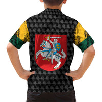 Lithuania Map Combined with National Coat of Arms Family Matching Summer Maxi Dress and Hawaiian Shirt Patriotic Design