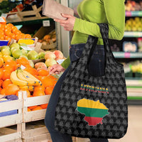 Lithuania Map Combined with National Coat of Arms Grocery Bag Patriotic Design