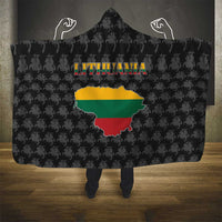 Lithuania Map Combined with National Coat of Arms Hooded Blanket Patriotic Design