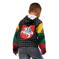 Lithuania Map Combined with National Coat of Arms Kid Hoodie Patriotic Design