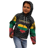 Lithuania Map Combined with National Coat of Arms Kid Hoodie Patriotic Design
