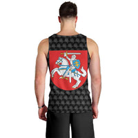 Lithuania Map Combined with National Coat of Arms Men Tank Top Patriotic Design