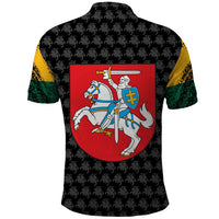 Lithuania Map Combined with National Coat of Arms Polo Shirt Patriotic Design