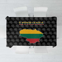 Lithuania Map Combined with National Coat of Arms Tablecloth Patriotic Design